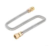 HpLive Manguera flexible de gas propano de 24 pulgadas, resistente al calor, acero inoxidable, tubo corrugado para chimenea, barbacoa, con adaptadores de latón de 1/2 NPT