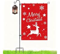 HpLive Mástil de metal para banderas de jardín de 127 cm con 5 estacas para banderas de 12 x 18 pulgadas, soporte con gancho para comederos de pájaros, campanillas de viento y decoración exterior de