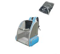 HpLive Mochila plegable para gatos con ventana grande, parte trasera acolchada, hebilla de seguridad, capacidad de carga de 4 kg (azul)