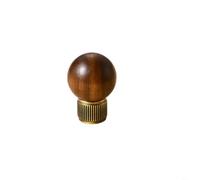 HpLive Pomos para cajones, tiradores de muebles, pomos de armario de madera de nogal y latón, 25 mm, mango de madera para cajones y armarios de cocina con tornillos (base a rayas)