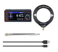 HpLive Receptor de radio portátil Chip HF SW M W VHF Rango de frecuencia Type-C Puerto de carga con antena telescópica (negro)