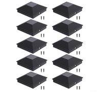 HpLive Tapones para postes de valla, protectores de postes, tapas de valla para postes cuadrados de madera de 5 pulgadas, material de plástico PP resistente a la intemperie, evita la entrada de agua y