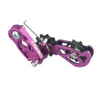 HpLive Tensor de cadena ajustable para bicicleta de 8 a 12 velocidades, cadena de aleación de aluminio de una sola velocidad, enlace anticaída para marco con caída de color negro (morado)
