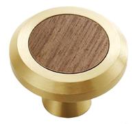 HpLive Tirador de muebles de latón de madera, pomo de cajón retro, tirador de puerta antiguo, hardware de un solo agujero para armario y cómoda, construcción duradera y aspecto elegante, combinación