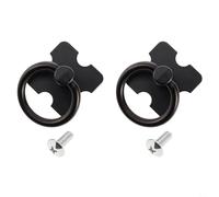 HpLive Tiradores de cajón y anillas, manijas de pino mexicano para muebles, pomos de cajón vintage (2 unidades, negro)