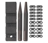 HpLive Trituradora de punzón de motosierra, kit de reparación de eslabones de cadena con remache de cadena, cadena rota, base de cadena y 10 correas de preajuste de enlace maestro