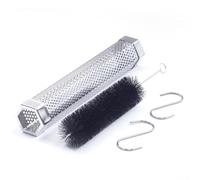 HpLive Tubo de ahumar de acero inoxidable de 30 cm, para barbacoa, virutas de ahumado, pellets de madera con orificios de ventilación (juego de tubos de humo)