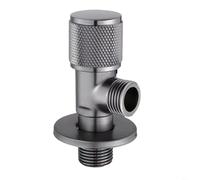 HpLive Válvula angular de latón G1/2 para lavabo o fregadero con conexión individual, montaje en pared, acabado sólido (gris)