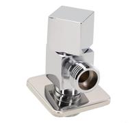 HpLive Válvula de esquina, válvula de regulación de esquina cuadrada con rosca exterior G1/2 para bidé e inodoro, montaje en pared para grifos, lavabos (plata)