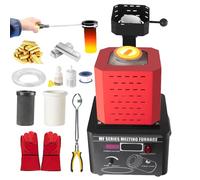 HpLNDas 5000 W Gold Fusion Oven Kit, 1600 °C Intermediate Frequency Gold Melting Furnace, 1KG/2KG/3KG Metal Melting Machine, 3-5 Minutes Fast Melting Gold and Silver Copper Iron Aluminium 3kg