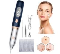 HpLNDas Lápiz De Plasma Profesional para Eliminar Lunares con 9 Niveles De Potencia Y Luz Roja Y Azul, Ideal para Eliminar Manchas Oscuras, Pecas Y Verrugas Cutáneas De Forma Segura E Indolora