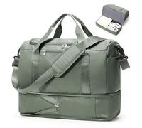HPLQQ Bolsa de Viaje 40x30x20 Ryanair Equipaje de Mano de Fin de Semana de Deporte Mujer con Compartimento para Zapatos Bolsa Gimnasio Bolso Maternidad Hospital,D01-Verde Militar