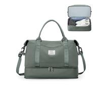 HPLQQ Bolsa de Viaje 40x30x20 Ryanair Equipaje de Mano de Fin de Semana de Deporte Mujer con Compartimento para Zapatos Bolsa Gimnasio Bolso Maternidad Hospital,A04-Verde Militar