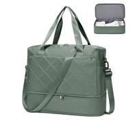 HPLQQ Bolsa de Viaje 40x30x20 Ryanair Equipaje de Mano de Fin de Semana de Deporte Mujer con Compartimento para Zapatos Bolsa Gimnasio Bolso Maternidad Hospital,H03-Verde Militar