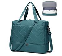 HPLQQ Bolsa de Viaje 45x36x20 Easyjet Equipaje de Mano Bolsa de Fin de Semana de Deporte Mujer con Compartimento para Zapatos Impermeable Bolsa Gimnasio Bolso Maternidad Hospital,H04-Azul Pavo Real