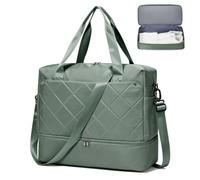 HPLQQ Bolsa de Viaje 45x36x20 Easyjet Equipaje de Mano Bolsa de Fin de Semana de Deporte Mujer con Compartimento para Zapatos Impermeable Bolsa Gimnasio Bolso Maternidad Hospital,H03-Verde Militar