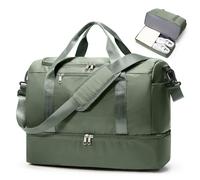 HPLQQ Bolsa de Viaje 45x36x20 Easyjet Equipaje de Mano Bolsa de Fin de Semana de Deporte Mujer con Compartimento para Zapatos Impermeable Bolsa Gimnasio Bolso Maternidad Hospital,D01-Verde Militar