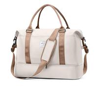 HPLQQ Bolsa de Viaje 45x36x20 Easyjet Equipaje de Mano Bolsa de Fin de Semana de Deporte Mujer con Compartimento para Zapatos Impermeable Bolsa Gimnasio Bolso Maternidad Hospital,Z-Marrón Beige