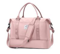 HPLQQ Bolsa de Viaje 45x36x20 Easyjet Equipaje de Mano Bolsa de Fin de Semana de Deporte Mujer con Compartimento para Zapatos Impermeable Bolsa Gimnasio Bolso Maternidad Hospital B3-Rosa