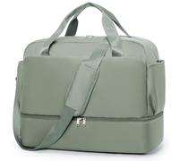 HPLQQ Bolsa de Viaje 45x36x20 Easyjet Equipaje de Mano Bolsa de Fin de Semana de Deporte Mujer con Compartimento para Zapatos Impermeable Bolsa Gimnasio Bolso Maternidad Hospital,C03-Verde Militar