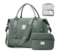 HPLQQ Bolsa de Viaje 45x36x20 Easyjet Equipaje de Mano Bolsa de Fin de Semana de Deporte Mujer Impermeable Bolsa Gimnasio Bolso Maternidad Hospital con Neceser,C04-Verde Militar