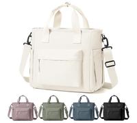 HPLQQ Bolsa Térmica Porta Alimentos, Bolsa Comida Trabajo con Correa Ajustable, Lunch Bag Bolsa Almuerzo Isotermica Impermeable para Mujer Trabajo, Oficina, Colegio y Picnic,A3-Beige