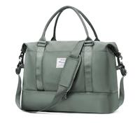 HPLQQ Grande Bolsa de Viaje Equipaje de Mano Bolsa de Fin de Semana de Deporte Mujer con Compartimento para Zapatos Impermeable Bolso Gimnasio Bolso Maternidad Hospital 50L,A04-Verde Militar