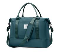 HPLQQ Grande Bolsa de Viaje Equipaje de Mano Bolsa de Fin de Semana de Deporte Mujer con Compartimento para Zapatos Impermeable Bolso Gimnasio Bolso Maternidad Hospital 50L,A03-Azul Pavo Real