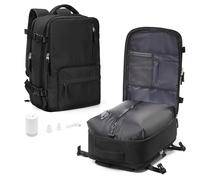 HPLQQ Mochila Viaje Cabina Avion para Easyjet Mochilas de Vacío con Bomba Bolsa de Cabina Equipaje de Mano Cabina Avion Mochila de Senderismo Mochila Impermeable Cabina Mochila,V1-Negro