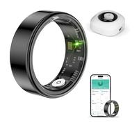 HPLSZCN Anillo Inteligente para Hombre y Mujer con Estuche de Carga, Modo multideportivo, podómetro, frecuencia cardíaca, SpO2, sueño, Resistente al Agua IP68, Monitor (Negro, 10)