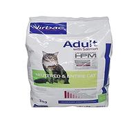 Virbac VET HPM Neutered & Entire - Pienso para gatos adultos - Salmón - Cantidad: 3 kg