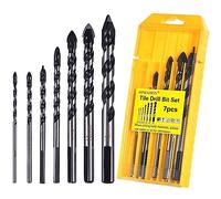 HPMAISON 7 Piezas Juego de brocas con punta de carburo de tungsteno para azulejos, porcelana, cerámica, hormigón, ladrillo, vidrio, plástico y madera,3,4,5,6,8,10,12mm