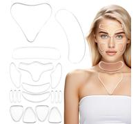 Hpmjz 18 unidades de silicona antiarrugas para la frente, para eliminar arrugas faciales, tiras reutilizables, parches faciales para las arrugas faciales, almohadillas para ojos y boca