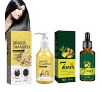 Hppsctink 100ml Champú de jengibre y 30ml Aceite de jengibre para el Crecimiento del Cabello, Limpieza profunda, nutrición e hidratación, Cuero cabelludo refrescante y nutritivo, shampoo