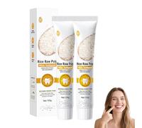 Hppsctink 2pcs Pasta de Dientes, Pasta dental de arroza, Eliminar Manchas, Eliminar manchas y olor, Limpieza bucal, Dientes Limpios y Brillantes, Aliento Fresco, toothpastes
