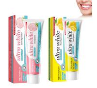 Hppsctink 2PCS Pasta de Dientes, Rose Pasta dental con sal y Pasta dental con limón, Eliminar Manchas, Dientes Limpios y Brillantes, Aliento Fresco, 2PCS*100ml, toothpastes