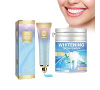 Hppsctink 2pcs Pasta Dentífrica, 100g Pasta dental Bright White y 100g Polvo dental Bright White, Polvo Dental Blanqueador, Limpieza de Olores y Sarro, Aliento Fresco, toothpastes