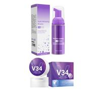 Hppsctink 2pcs Pasta Dentífrica, 50ml Mousse dental y 40g Polvo Dentífrico, Polvo Dental Blanqueador, Dientes Blancos, Limpieza de Olores y Sarro, Aliento Fresco, toothpastes