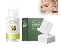 Hppsctink 300ml Desmaquillante de aguacate y 100pcs Discos de algodón de aguacate, elimina el maquillaje, deja una sensación sedosa en la piel, cream