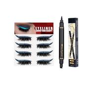 Hppsctink 4 pares Pegatinas para delinear las pestañas y 1.6ml Lápiz delineador de ojos, Pestañas postizas rizadas, Resistentes al agua, al sudor y a las manchas, eye cream