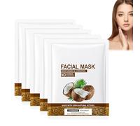 Hppsctink 5pcs Mascarilla de Aceite de Coco, Mascarilla Nutritiva de Aceite de Coco, Nutritiva Hidratante Rejuvenecedora, Ilumina la piel, facial