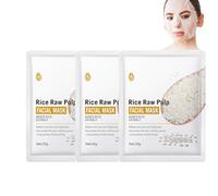 Hppsctink 5pcs Mascarilla de Arroz, Mascarilla Antiarrugas de Arroz, Mascarilla Nutritiva Suavizante Hidratante, Mejora la Piel del Rostro, facial
