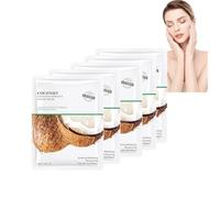 Hppsctink 5pcs Mascarilla de coco, Mascarilla de colágeno de coco, Nutritiva Hidratante Rejuvenecedora, Ilumina la piel, facial