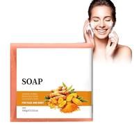 Hppsctink Jabón de Cúrcuma, 100g Jabón limpiador de Cúrcuma, Limpieza Facial, Aclarar Manchas Acné Granos, Limpiador Refrescante Oil Control,soap