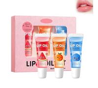 Hppsctink Set de aceites labiales, 3pcs Aceite labial hidratante brillanteAlivia la sequedad y proporciona cuidado, Bálsamo labial nutritivo, 3pcs*12ml (Arándanos + Naranja + Sandía), Lipsticks