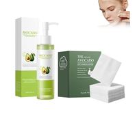 Hppsctink Set de aguacate, 150ml Aceite limpiador de aguacate y 100pcs Discos de algodón de aguacate, elimina el maquillaje, deja una sensación sedosa en la piel, cream