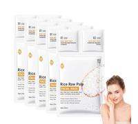 Hppsctink Set de esencia de arroz, Esencia y leche limpiadora y máscara, Hidratante y humectante, Limpieza facial, Reafirmación de la piel, cream