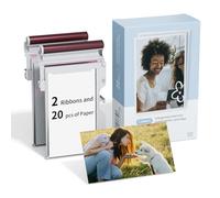HPRT Papel fotográfico de una sola pieza de 2 x 3 pulgadas y cartucho de cinta de color (20 hojas)