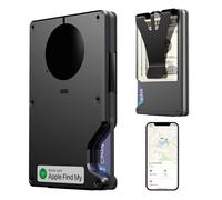 HPSH Air Wallet, cartera delgada con rastreador integrado, cartera inteligente con clip para dinero, compatible con FindMy Network (solo iOS), tarjetero antirrobo, regalo para hombres, Negro