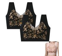 Hpslasmpmg - Brasier para mujeres mayores, versátil y cómodo, levantador y flexible, sin varillas, suave para la espalda, antiflacidez para mujer, 2 piezas-h, L